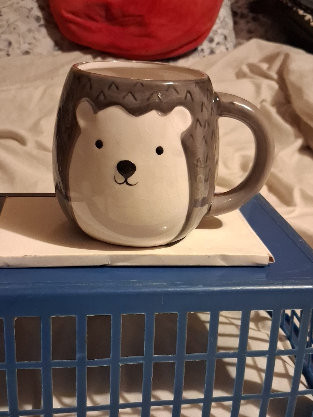 Home Essentials Gray and White Bear Face Ceramic Mug